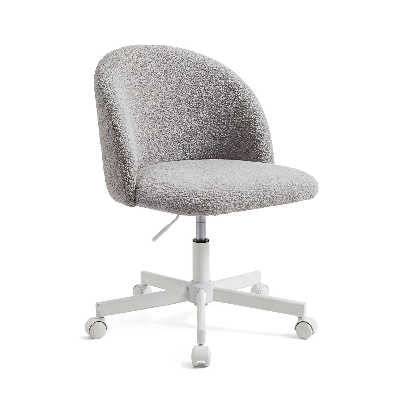 Silla de escritorio tapizada en borreguito 76-89,5 cm candy gris claro