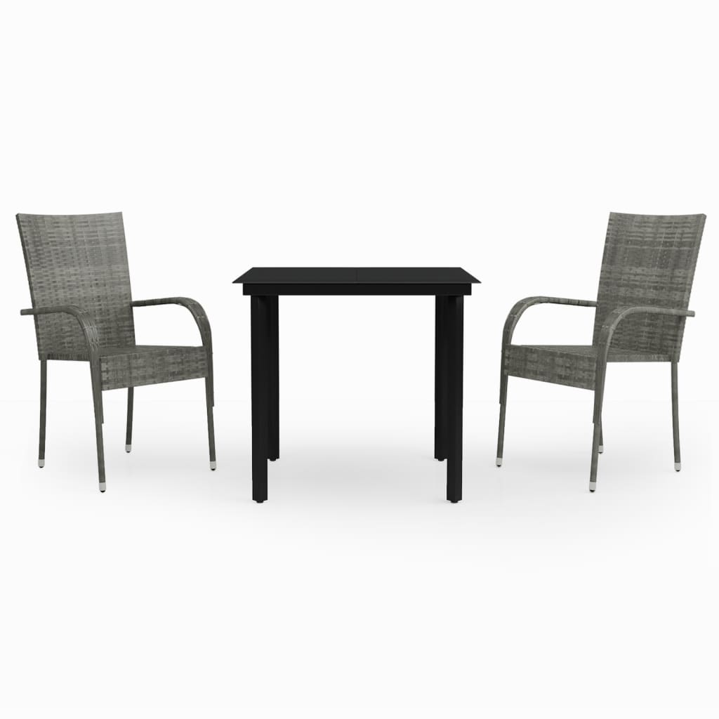 Conjunto de comedor de exterior de 3 piezas muebles