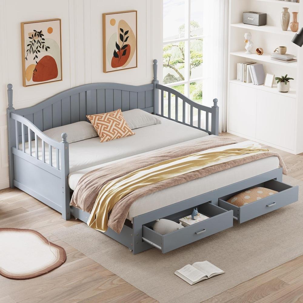Sofá cama extensible 90x190cm 180x190cm sommier incluido gris