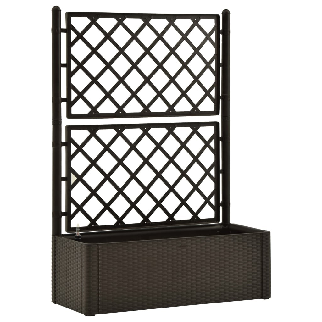 vidaXL arriate con enrejado y sistema de riego automático moca