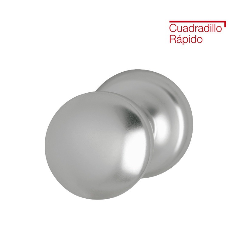Pomo 84h/80r redondo con base para puerta de entrada símil inox f9 hoppe