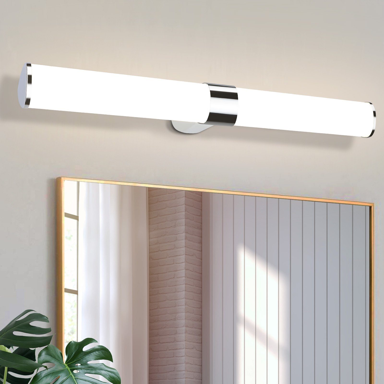 Nettlife lámpara de pared para baño LED plateado 40x20