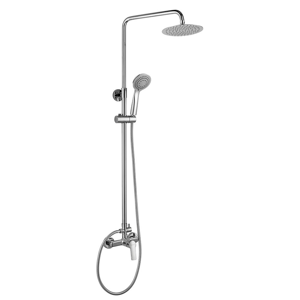 Kibath columna ducha monomando six redonda de 79-125 cm cromo brillo