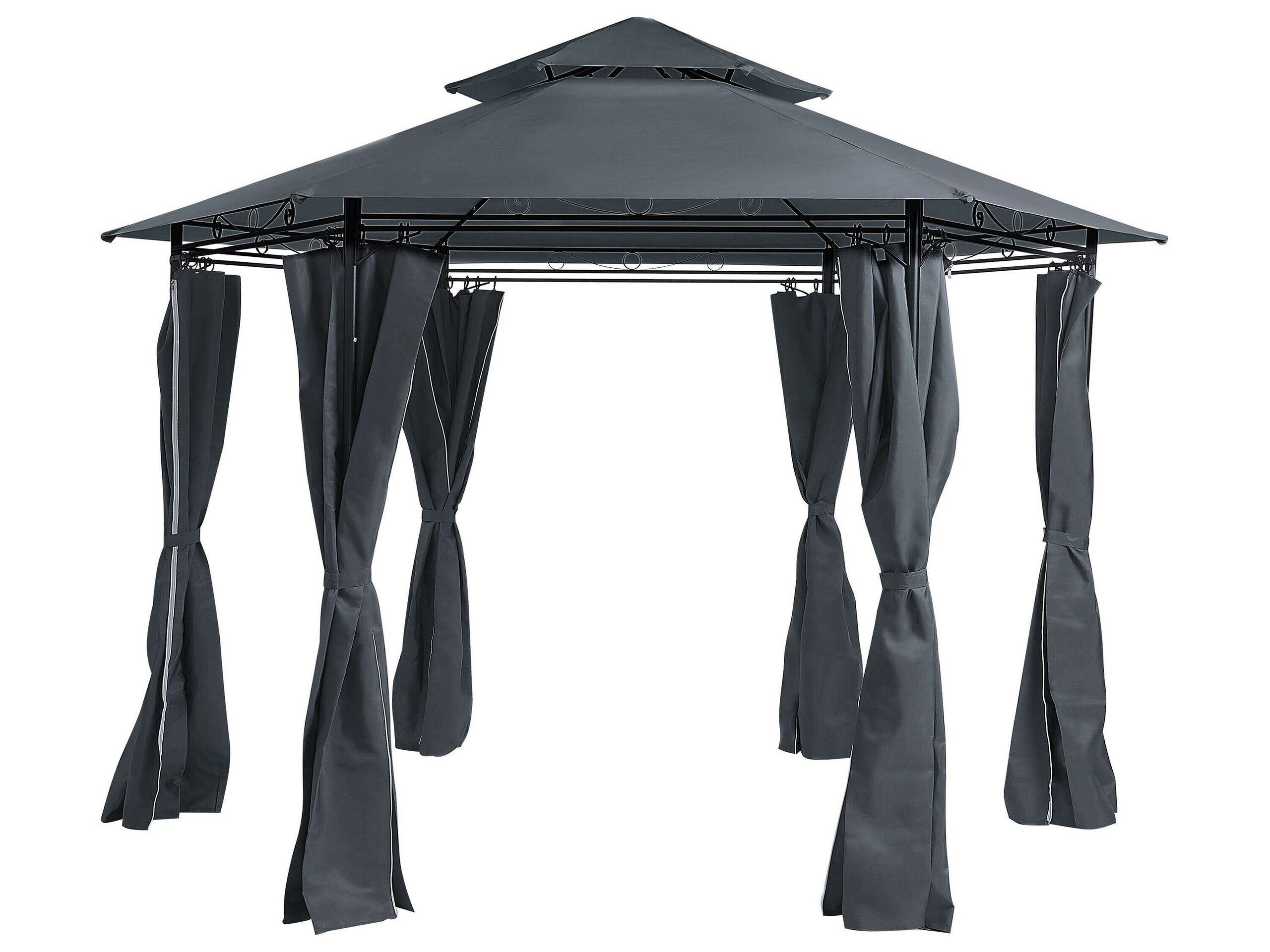 Cenador portel 350 cm 350 cm metal gris grafito