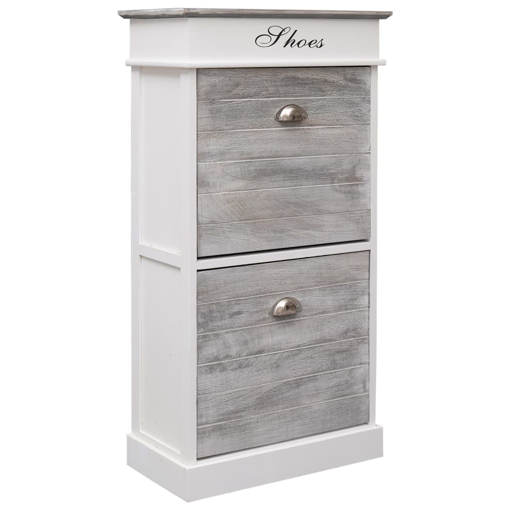 Mueble zapatero de madera de lownia gris 50x28x98 cm esxt4200