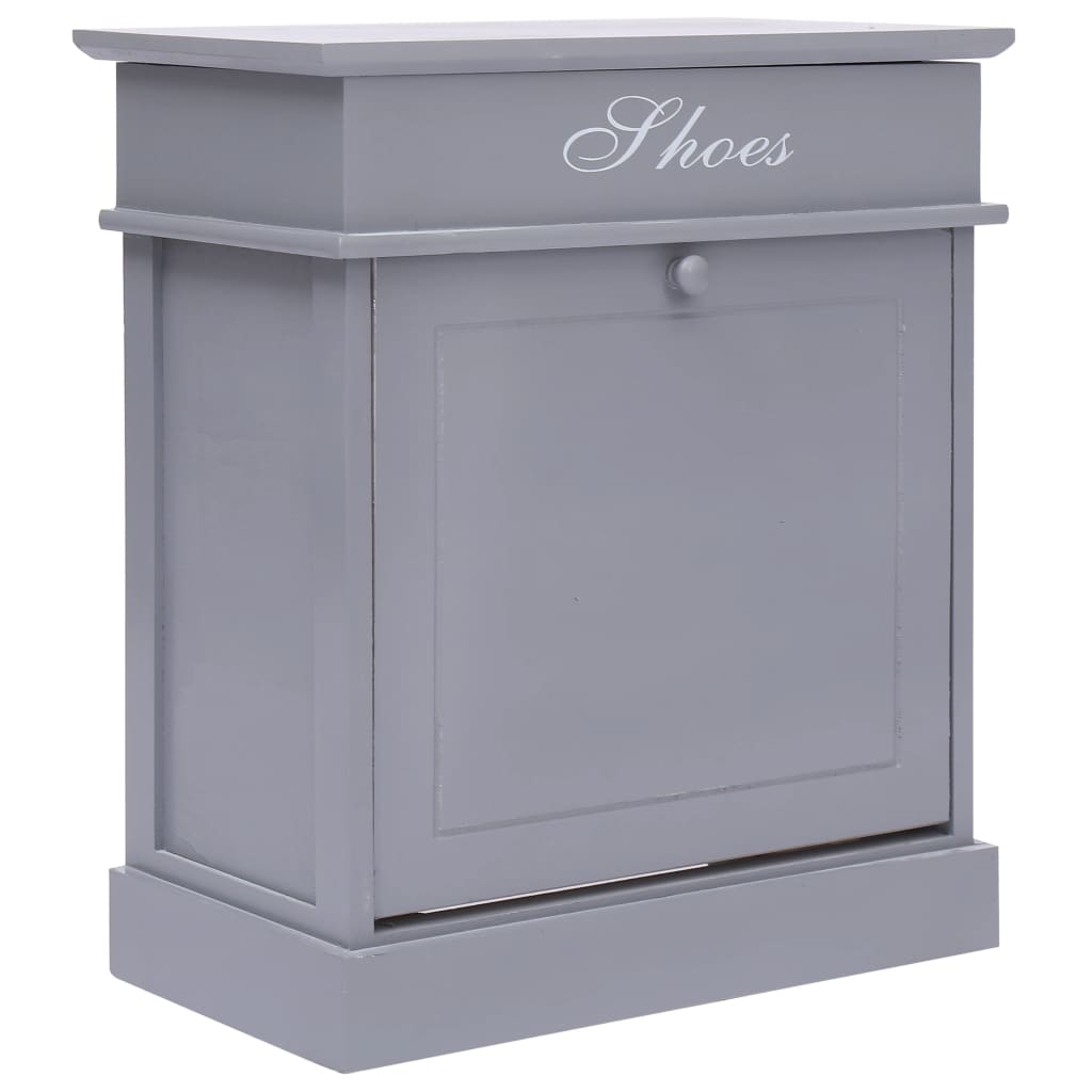Mueble zapatero de madera de lownia gris 50x28x58 cm esxt6135