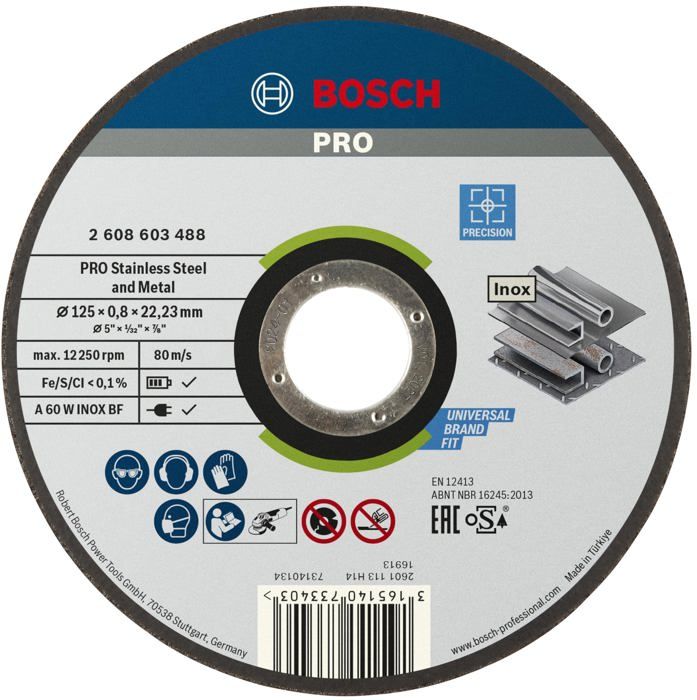 Disco best para cortar Bosch con núcleo plano especial inox 125x0.8 mm - 26