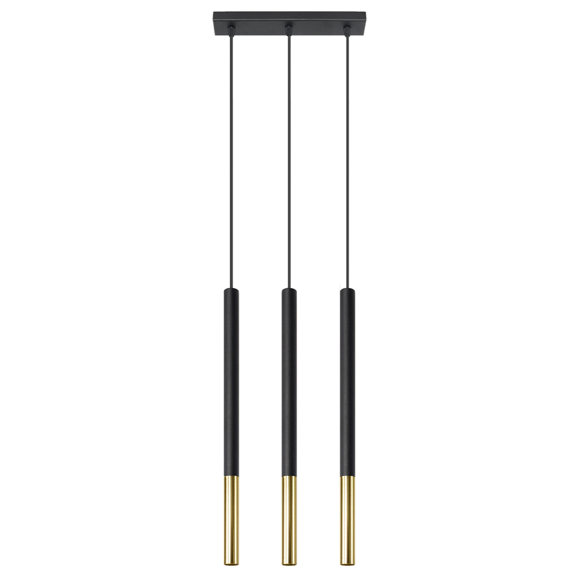 Lámpara coLGante mozaica 3 oro negro acero 30x90x5cm
