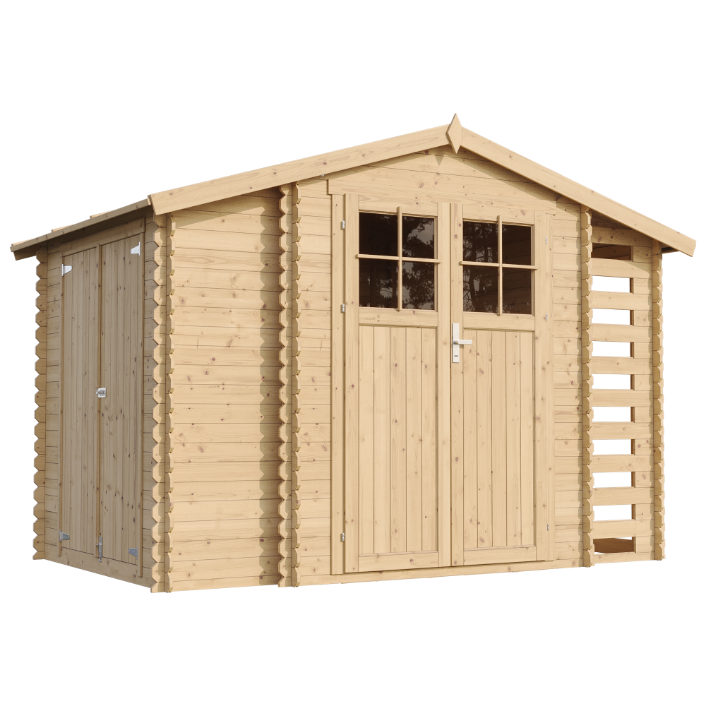 Timbela m389f caseta de madera con leñera y trastero - 5,47 m²