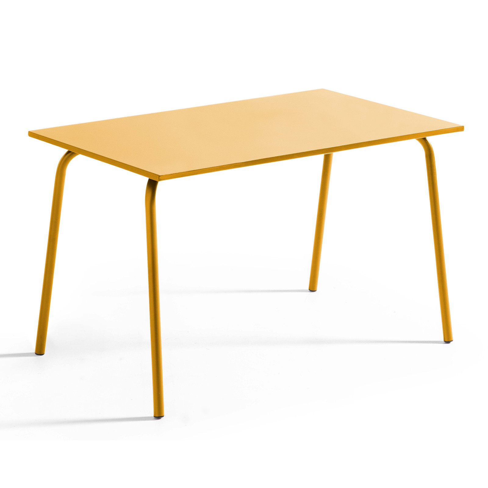 Oviala - mesa de jardín de acero de 120 x 70 cm amarillo