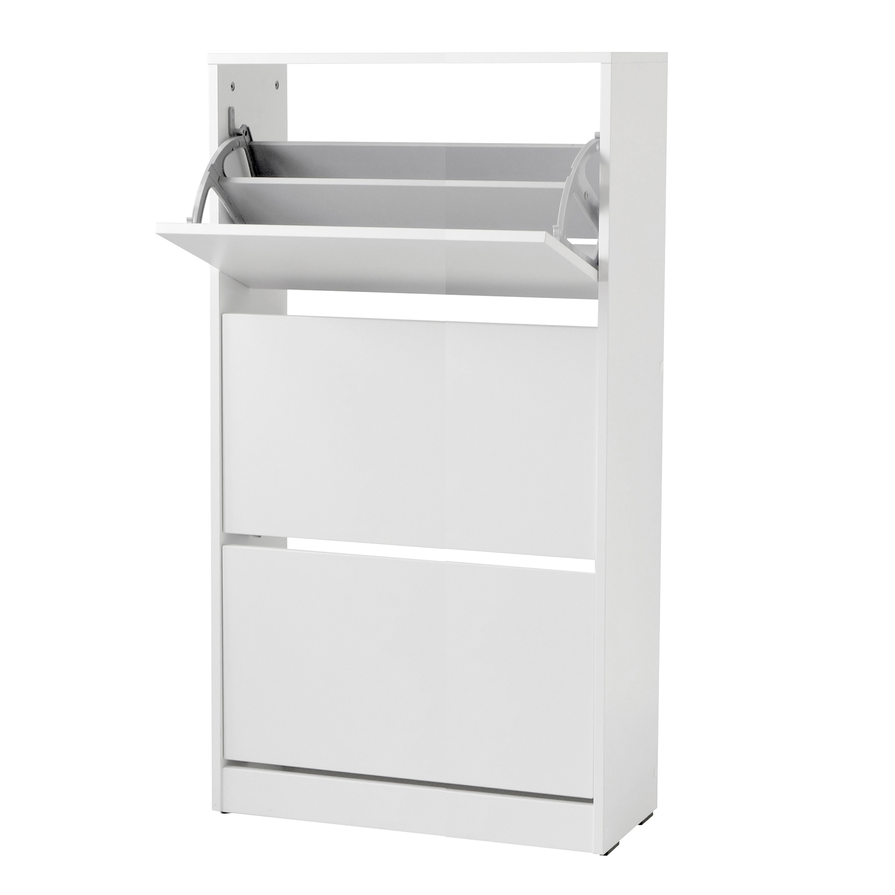 Zapatero 3 puertas abatibles blanco 121x73x26 cm