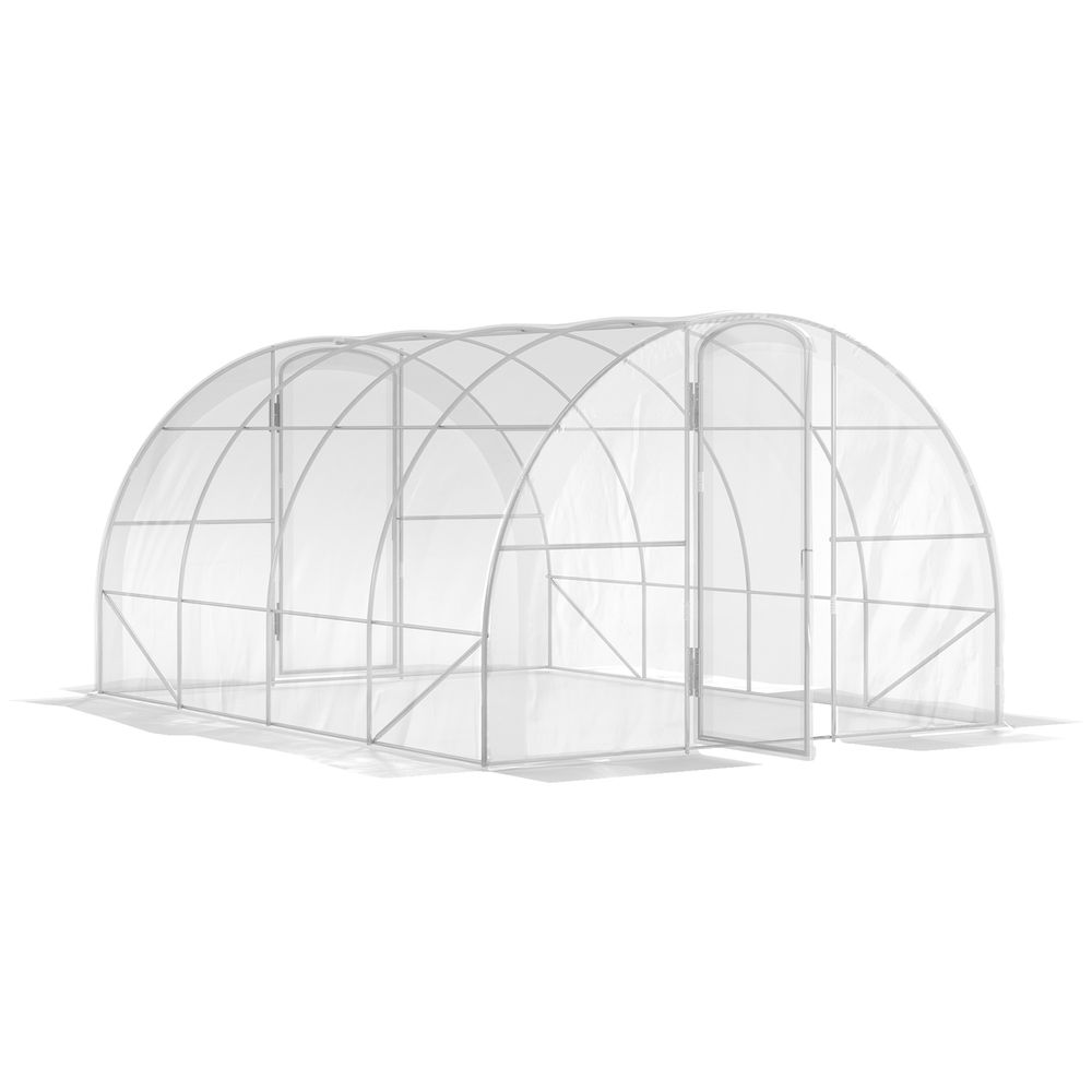 Invernadero de túnel 395x295x195 cm pe, acero galvanizado transparente