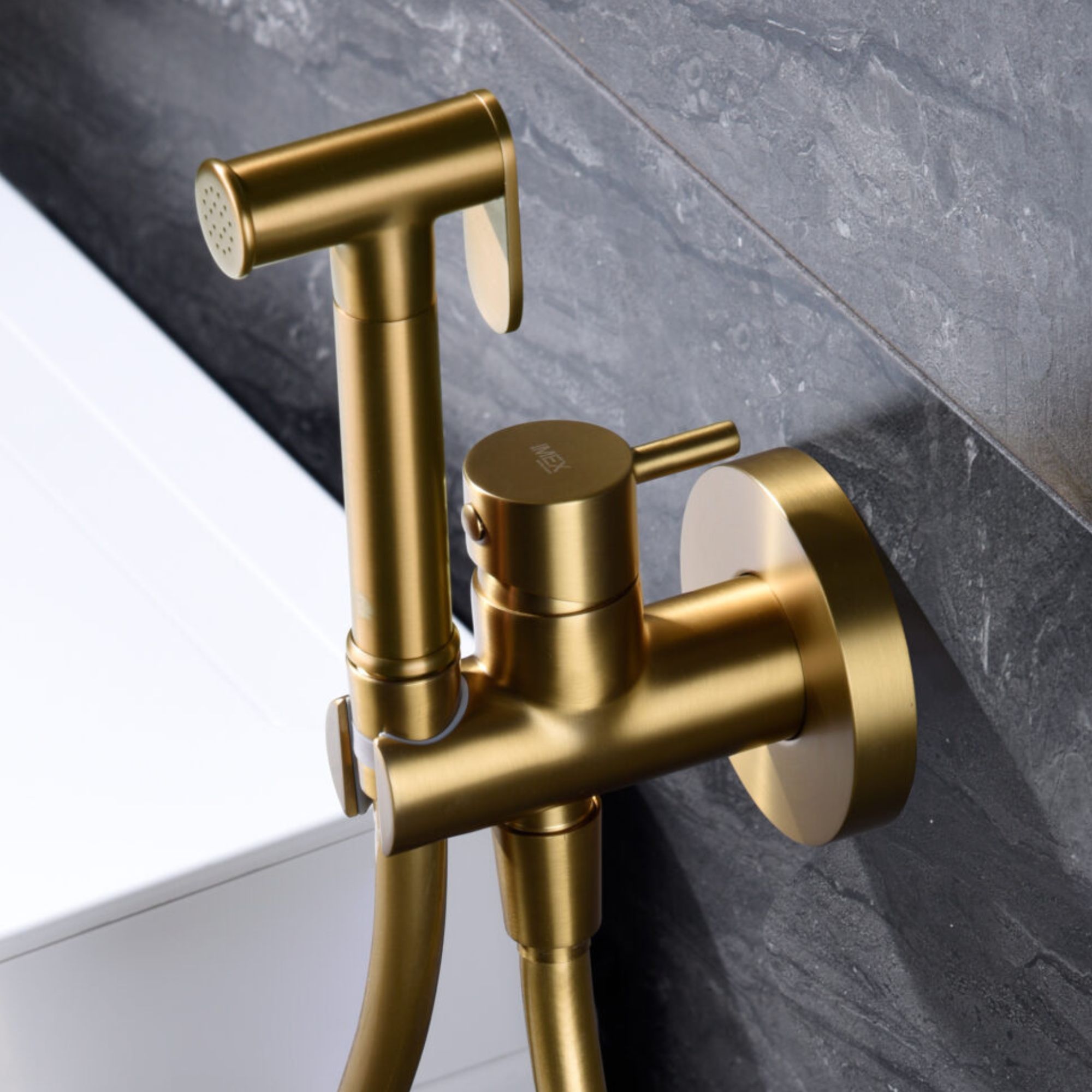Imex - grifo bidé empotrado wc oro rosa serie múnich