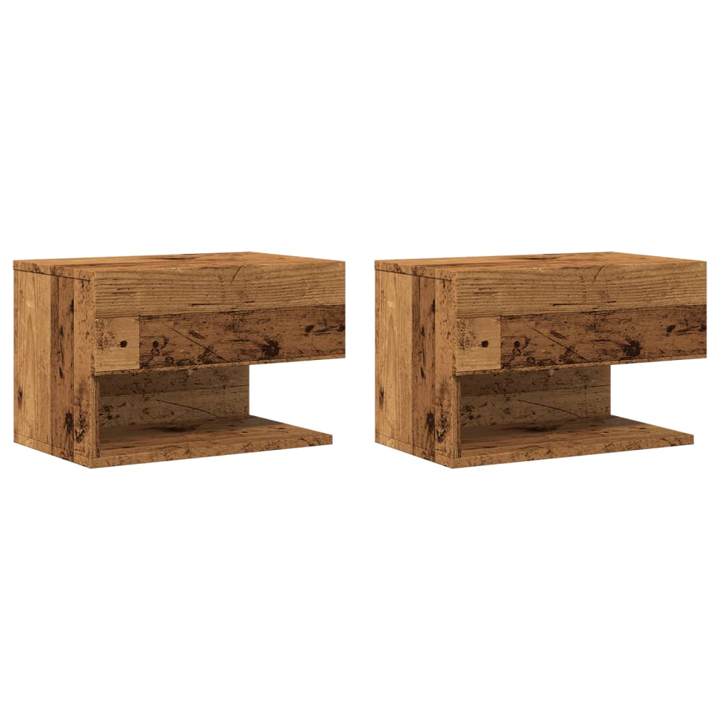 Casa lúmina - set de 2 mesita de noche madera madeira 46 x 29,5 x 30 cm