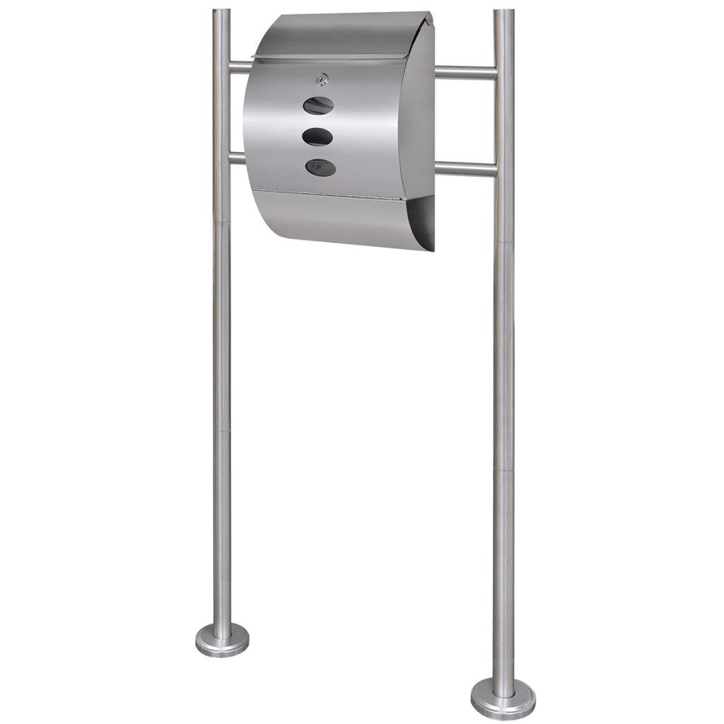 Buzón de acero inoxidable de diseño contemporáneo con compartimento