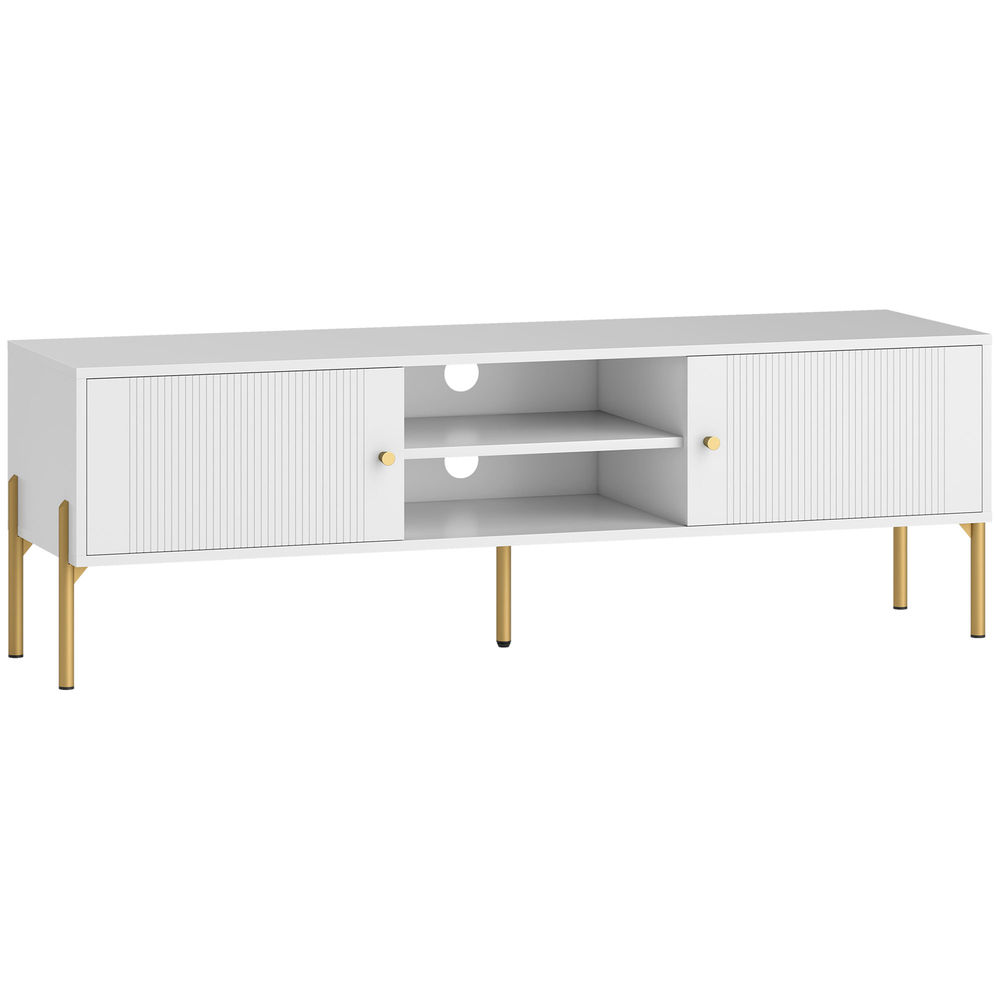 Mueble de tv 140x38x45.9 cm color blanco Homcom, hogar - muebles de salón