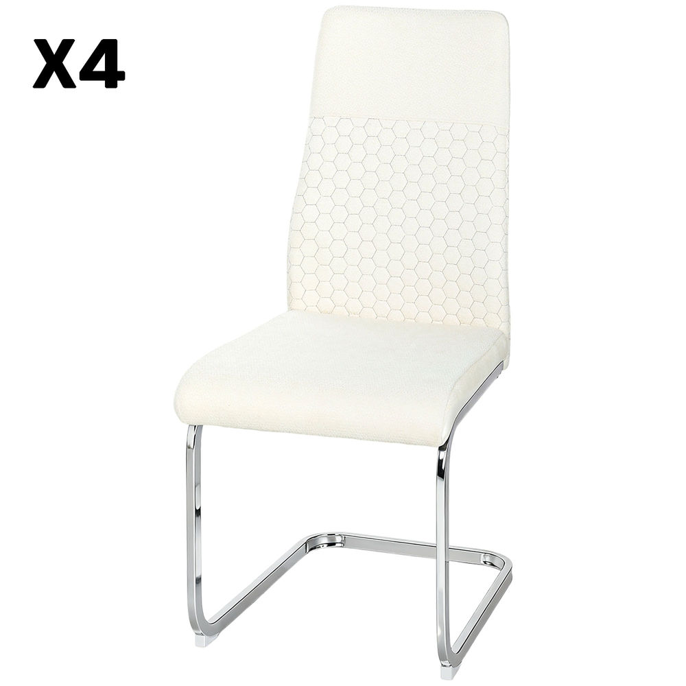 Sillas de comedor 45x61x98 cm terciopelo, acero color beige Homcom