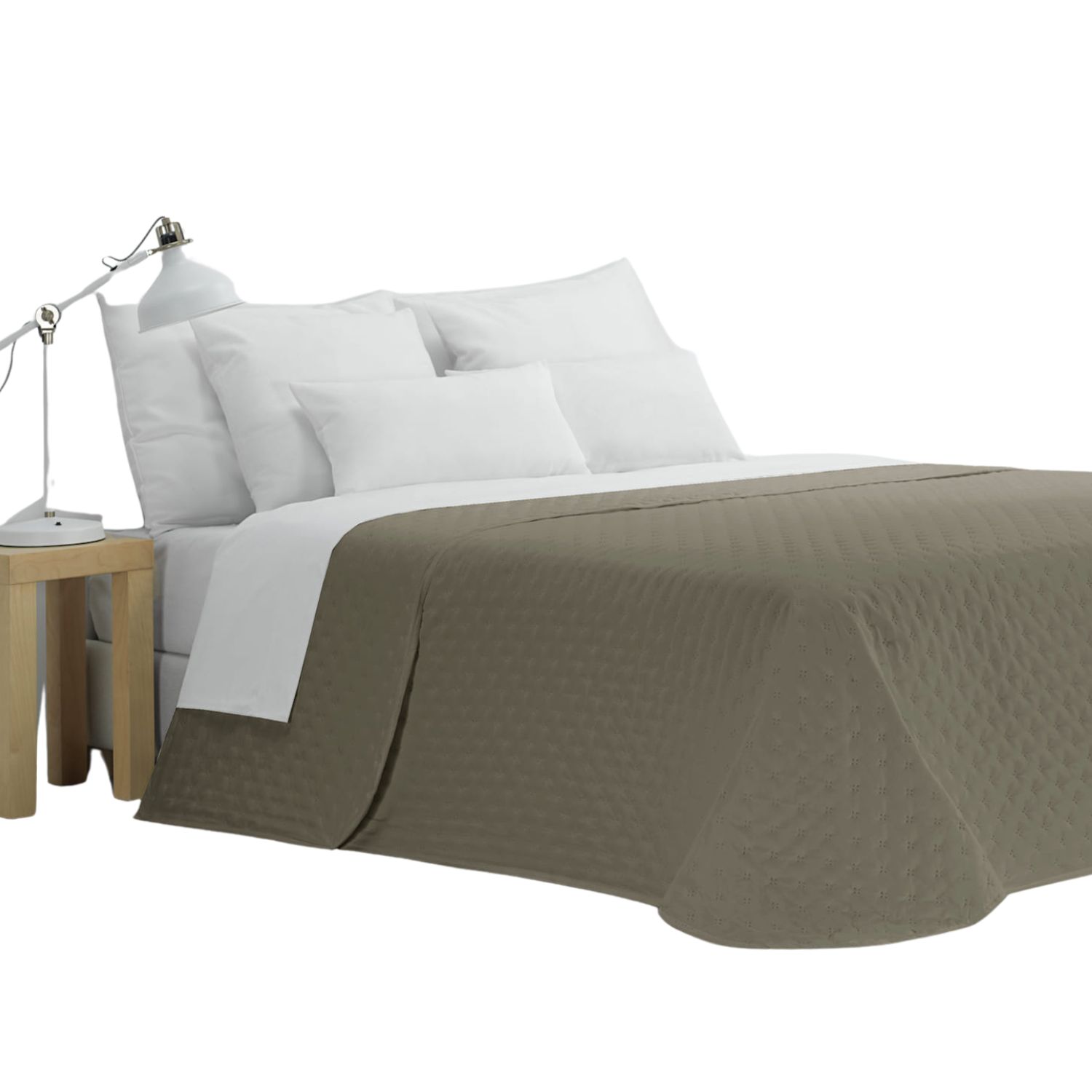 Colcha bouti reversible verde kaki 180cm (270x260cm) donegal collections