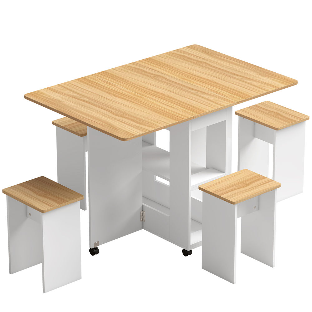Mesa y sillas comedor 120x80x81.5 cm color marrón Homcom