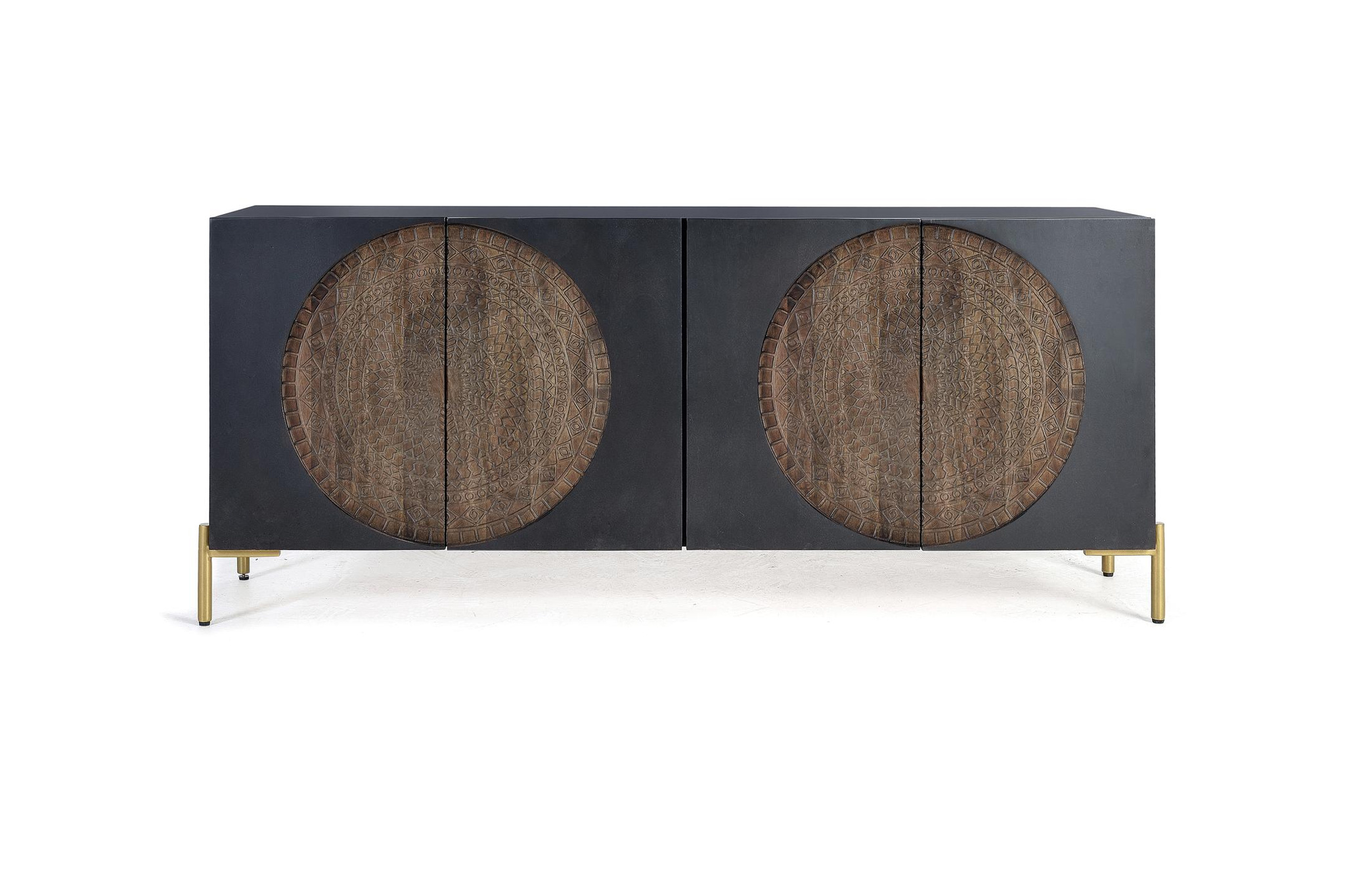 Aparador paris de madera de mango y metal en color nogal oscuro 173 cm