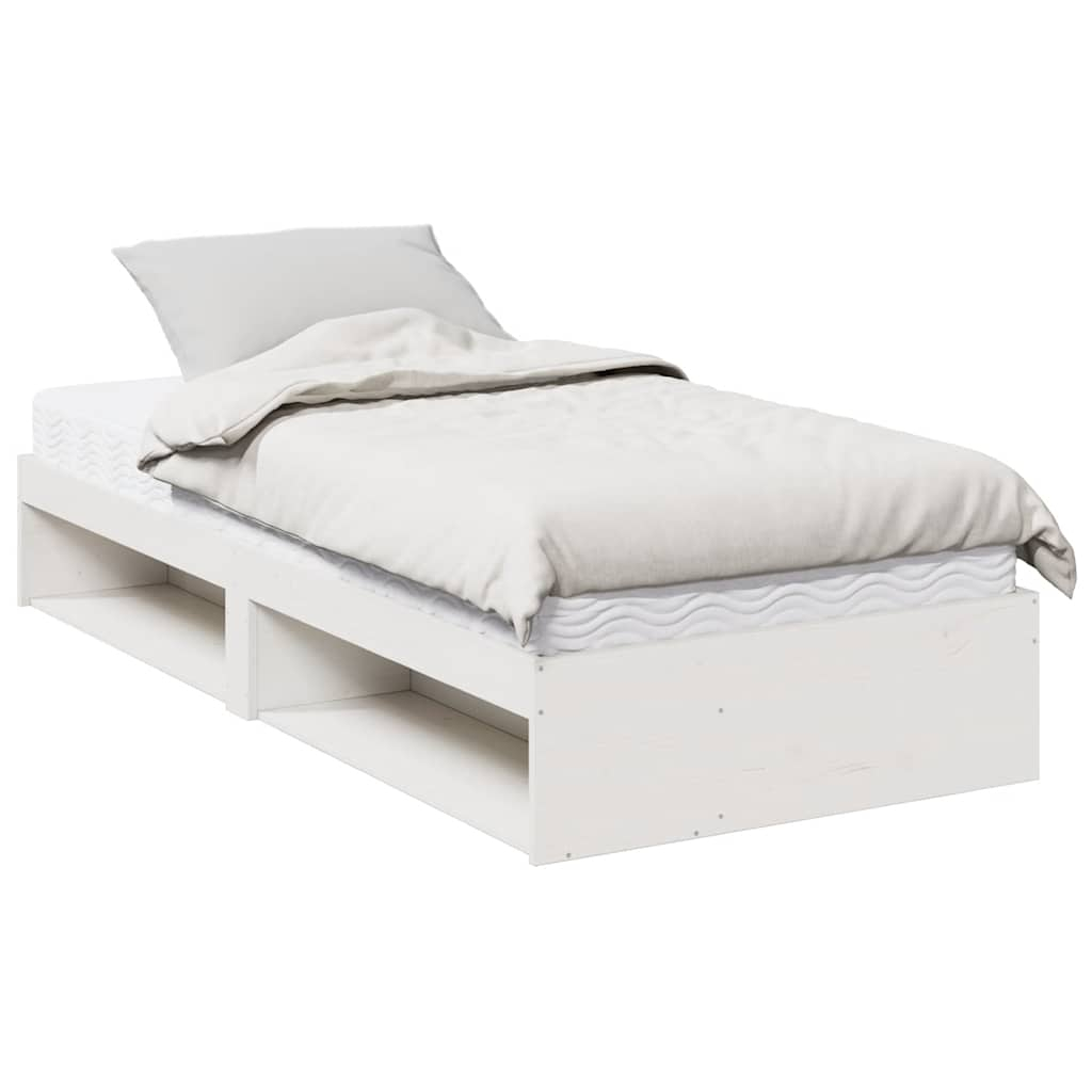 vidaXL diván con colchón blanco 100x200 cm madera maciza de pino