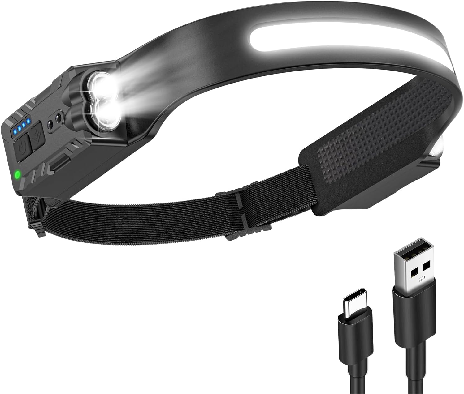 Linterna LED 8 modos 340° sensor IPX4 recargable