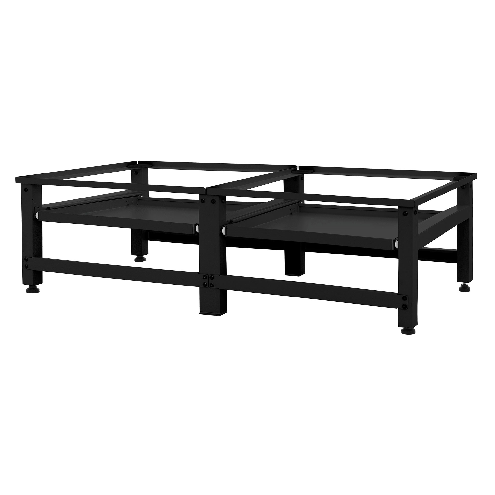 Base doble para lavadora 127 x 54,5 x 37 cm acero negro hasta 150 kg
