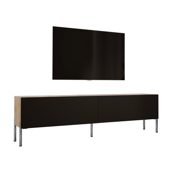 Mueble tv moderno - roble wotan/negro mate - 170 cm