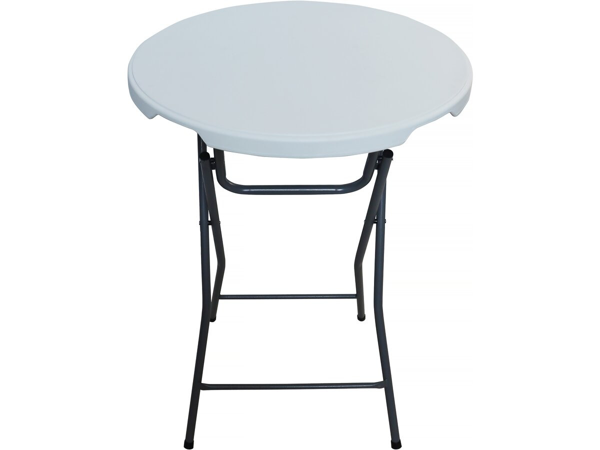 Mesa alta pliante en plástico ø 80 cm "lili" - blanco