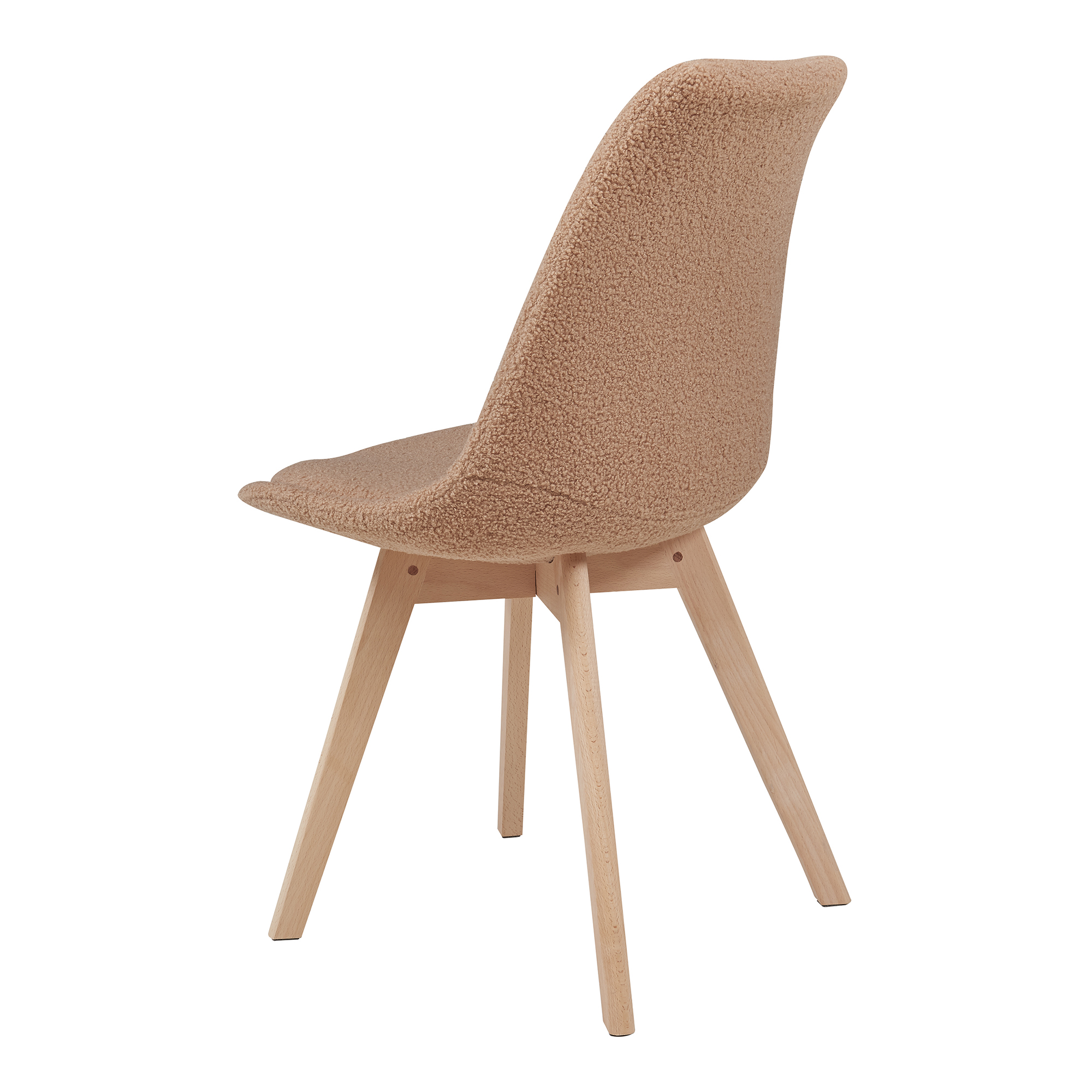 Juego de 4 sillas de comedor fläten 82x49x54cm bouclé - topo [en.casa]