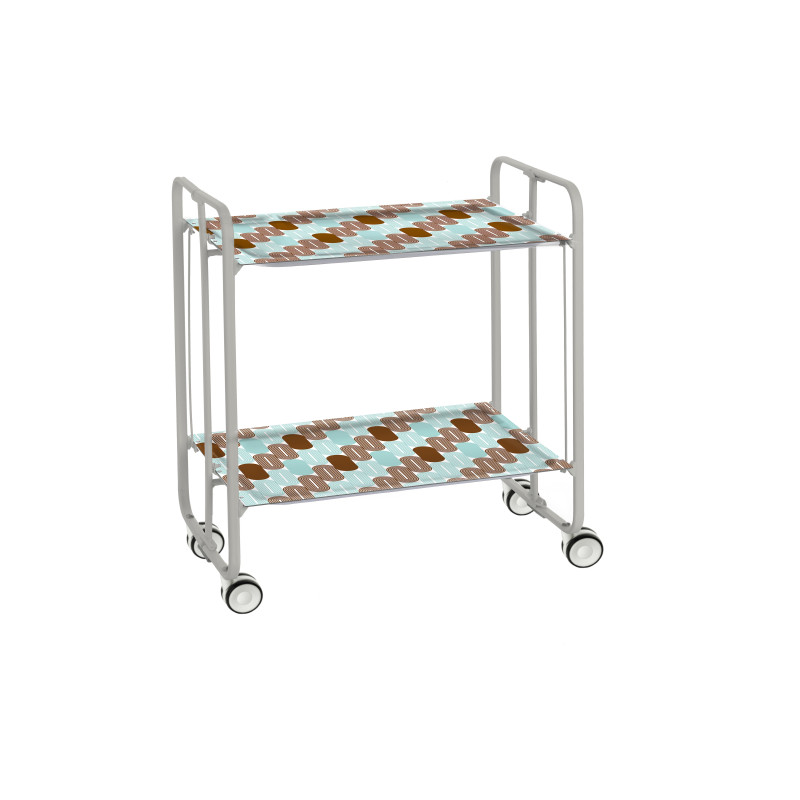 Carrito auxiliar con ruedas bauhaus armazón metálico gris, 2 bandejas