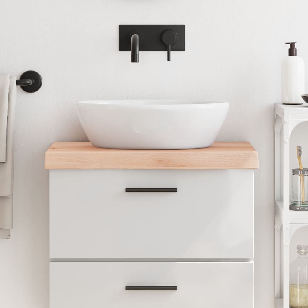 Encimera de baño madera maciza sin tratar 60x30x(2-6) cm eerf3057