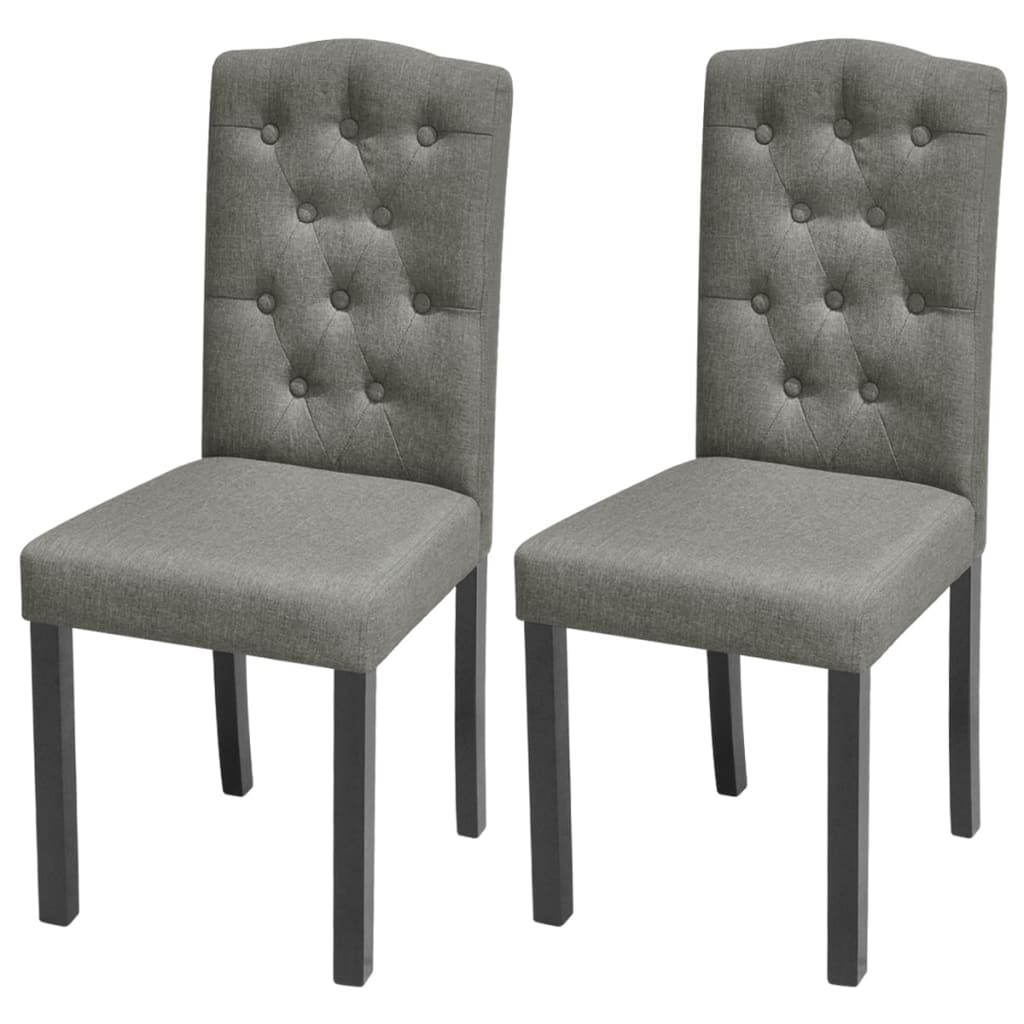 Sillas de comedor 2 unidades tela gris qweo6323