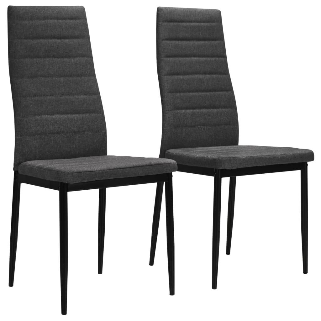 Sillas de comedor 2 unidades tela gris oscuro qweo1113