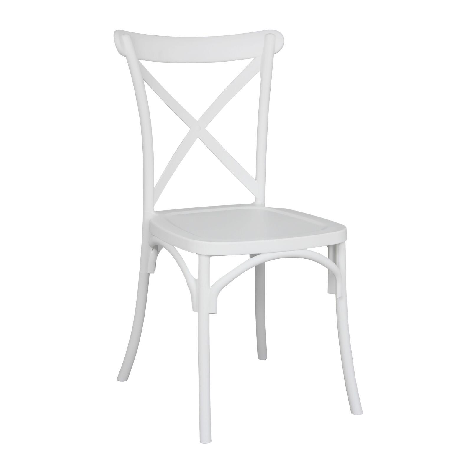 Oviala - silla de jardín apilable de plástico blanco