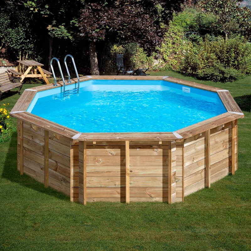 piscina gre redonda de madera violette 5mtsX 1.27mts de alto