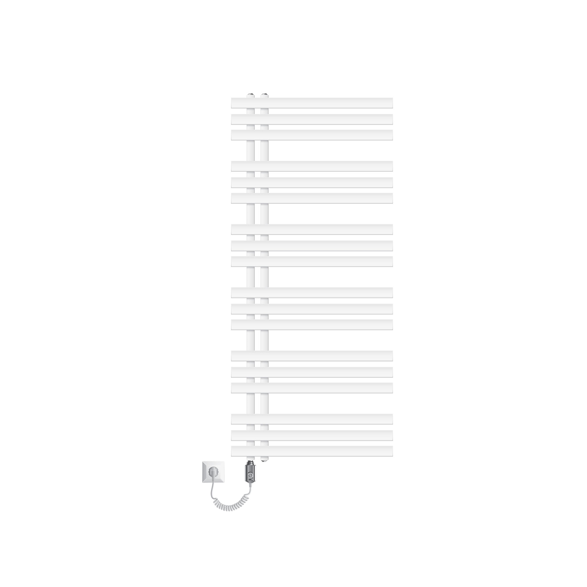 Radiador toallero eléctrico iron em - 600x1400 mm blanco ecd germany