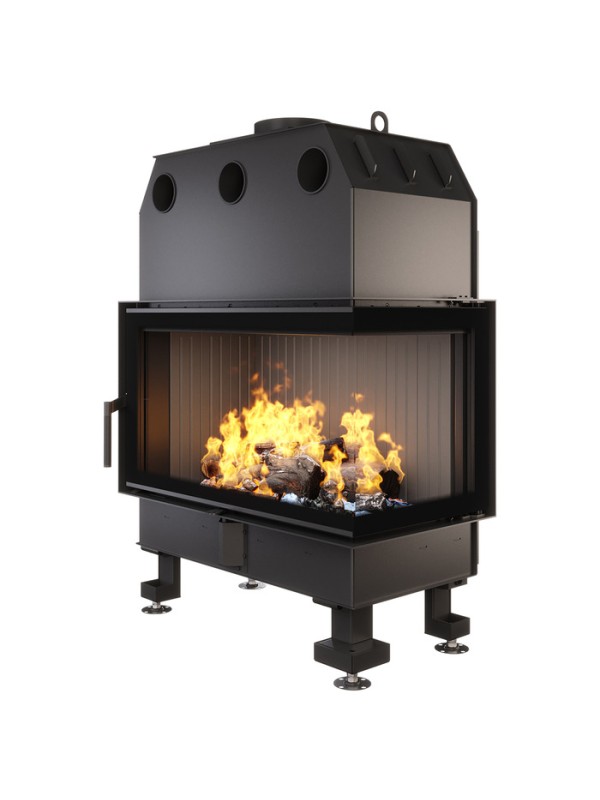 Chimenea de esquina inserto apertura derecha negro energy 85x50x47-17 kw