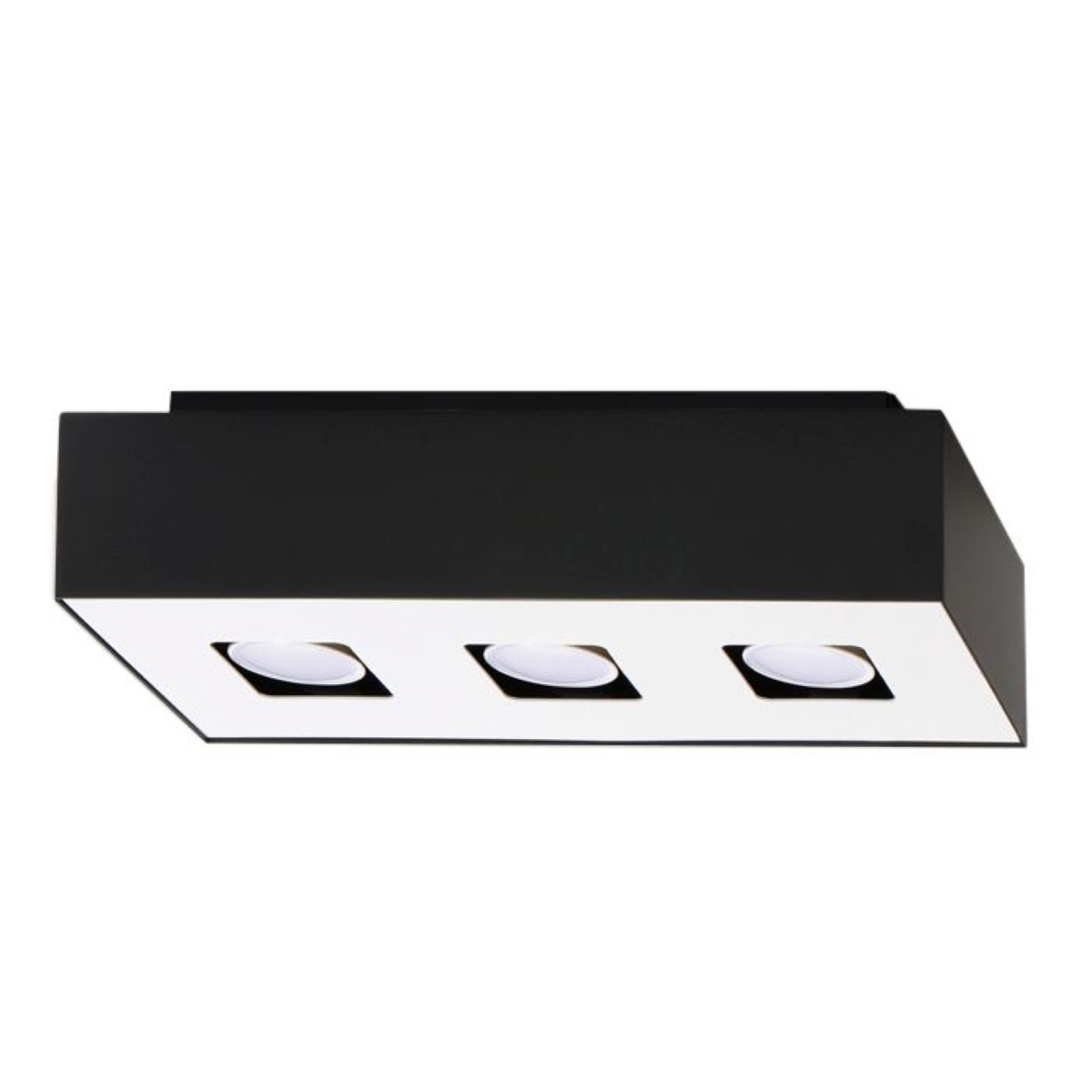 Lámpara de techo mono 3 blanco negro acero 34x11x14cm