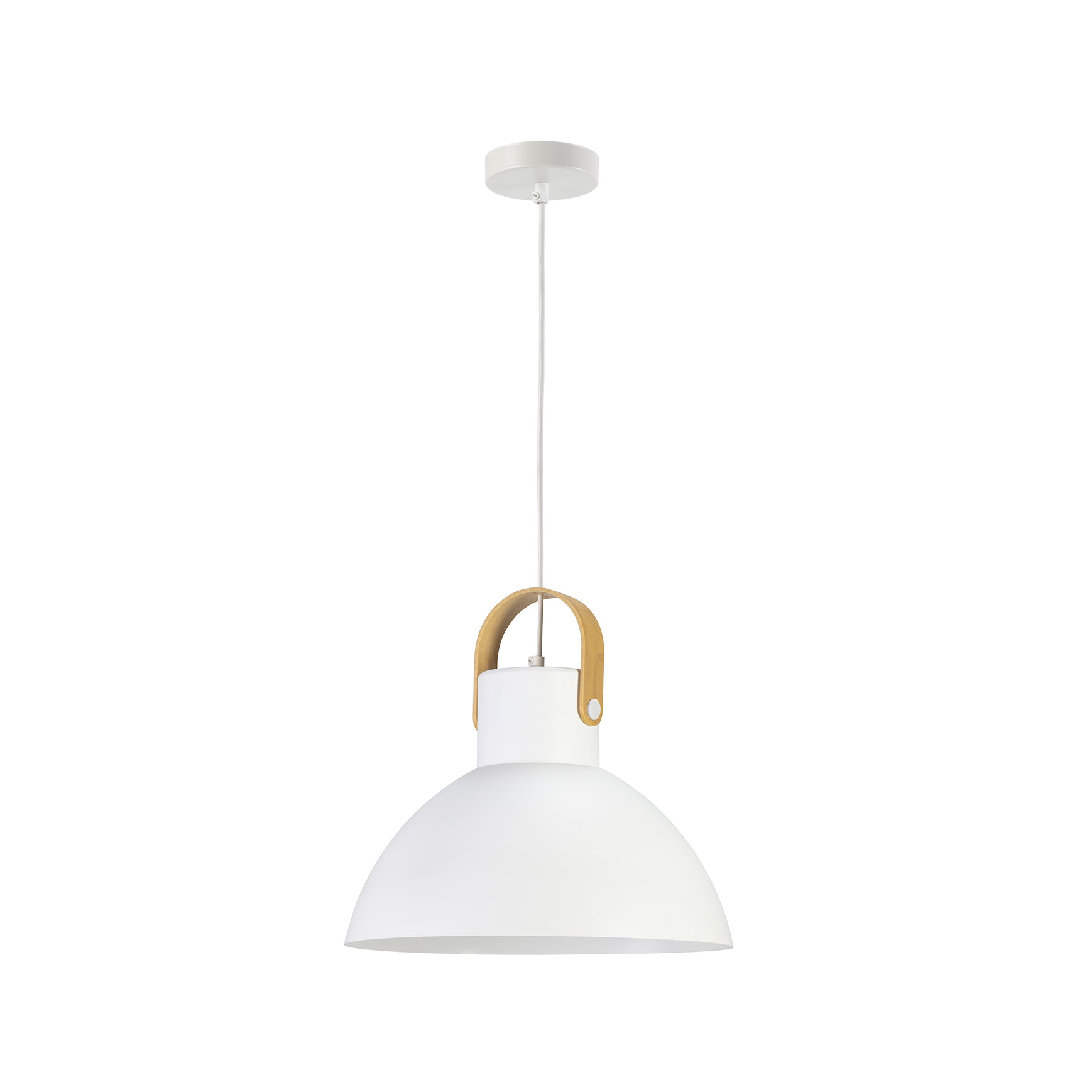 Lámpara techo PVC blanco embellecedor madera PVC