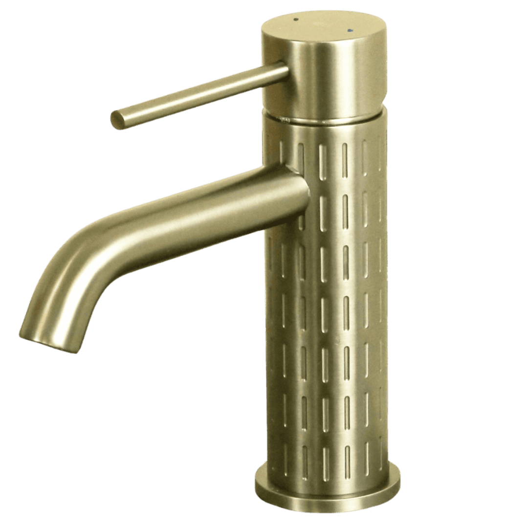 Mitigeur de lavabo bas or brossé essebagno architek