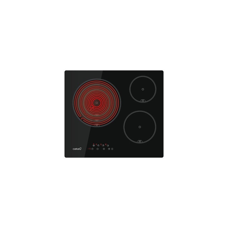 Vitrocerámica cata tt-6003 bk 3 zonas de cocción control táctil