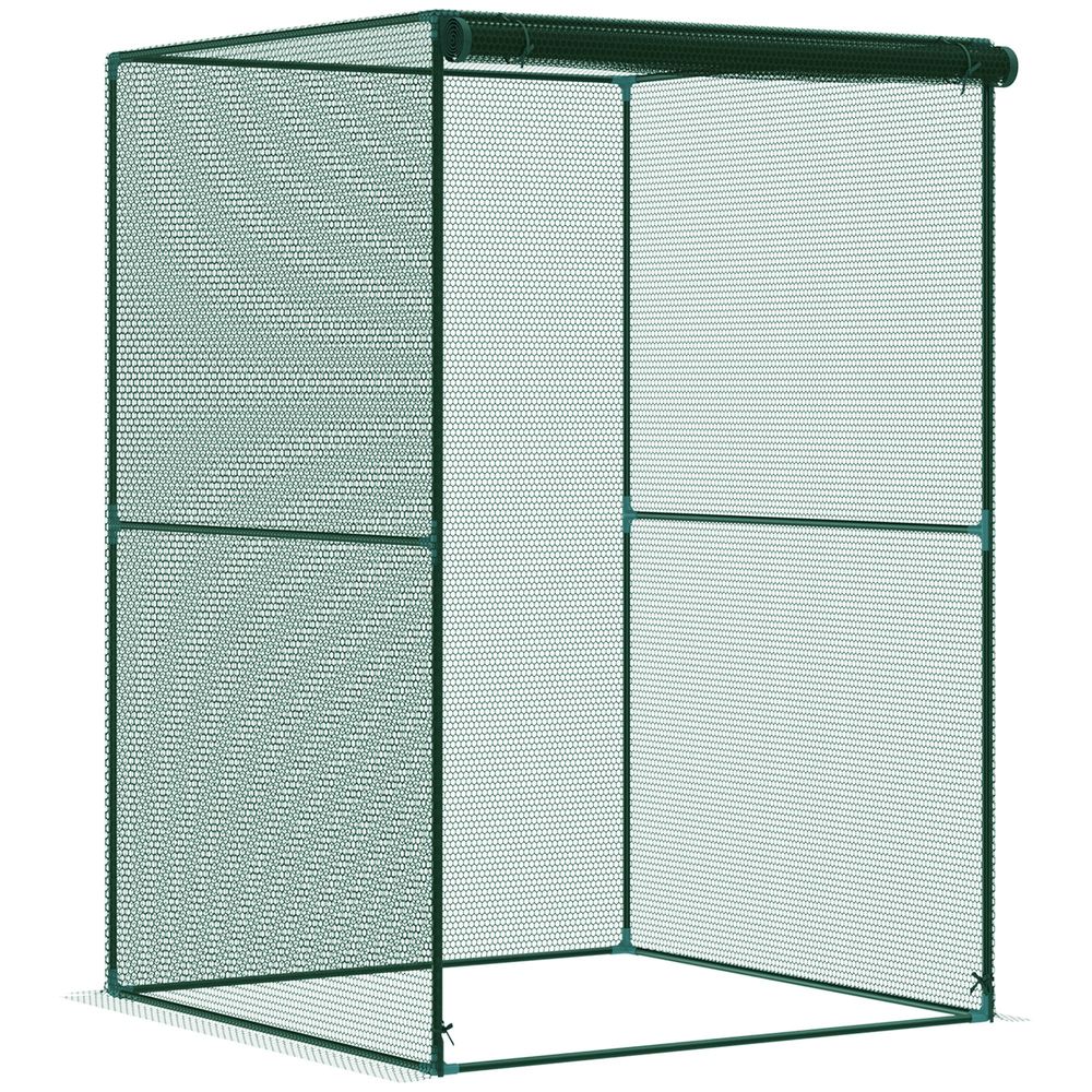 Jaula de cultivo 120x120x180 cm acero, poliéster color verde Outsunny