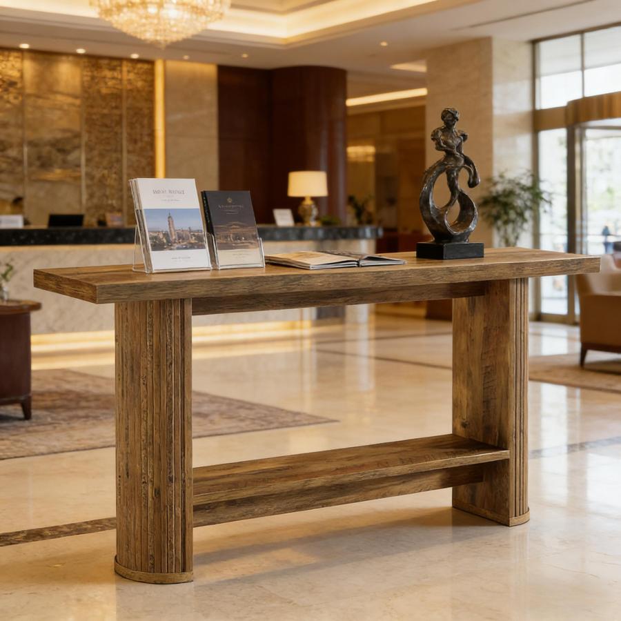 Mesa auxiliar para recibidor y salón madera marrón