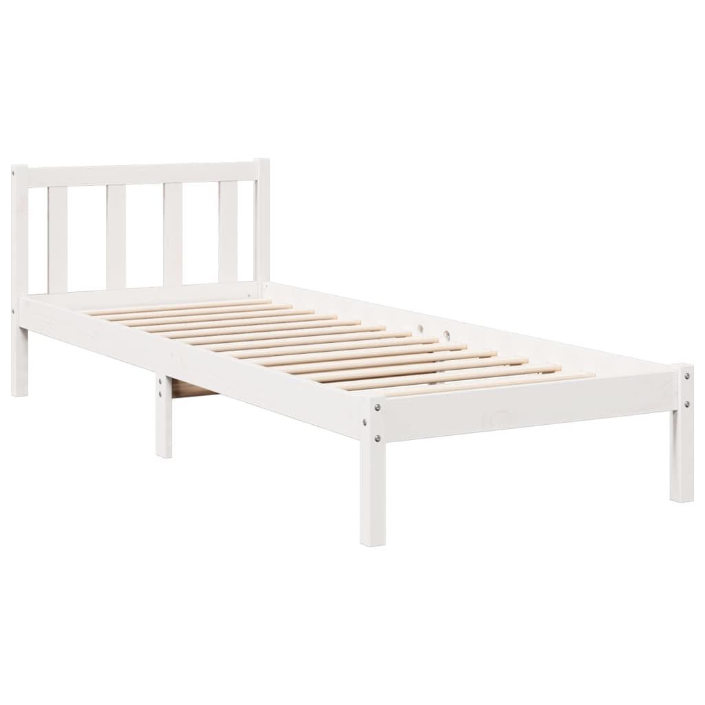 vidaXL cama extralarga sin colchón madera maciza pino blanca 90x220 cm
