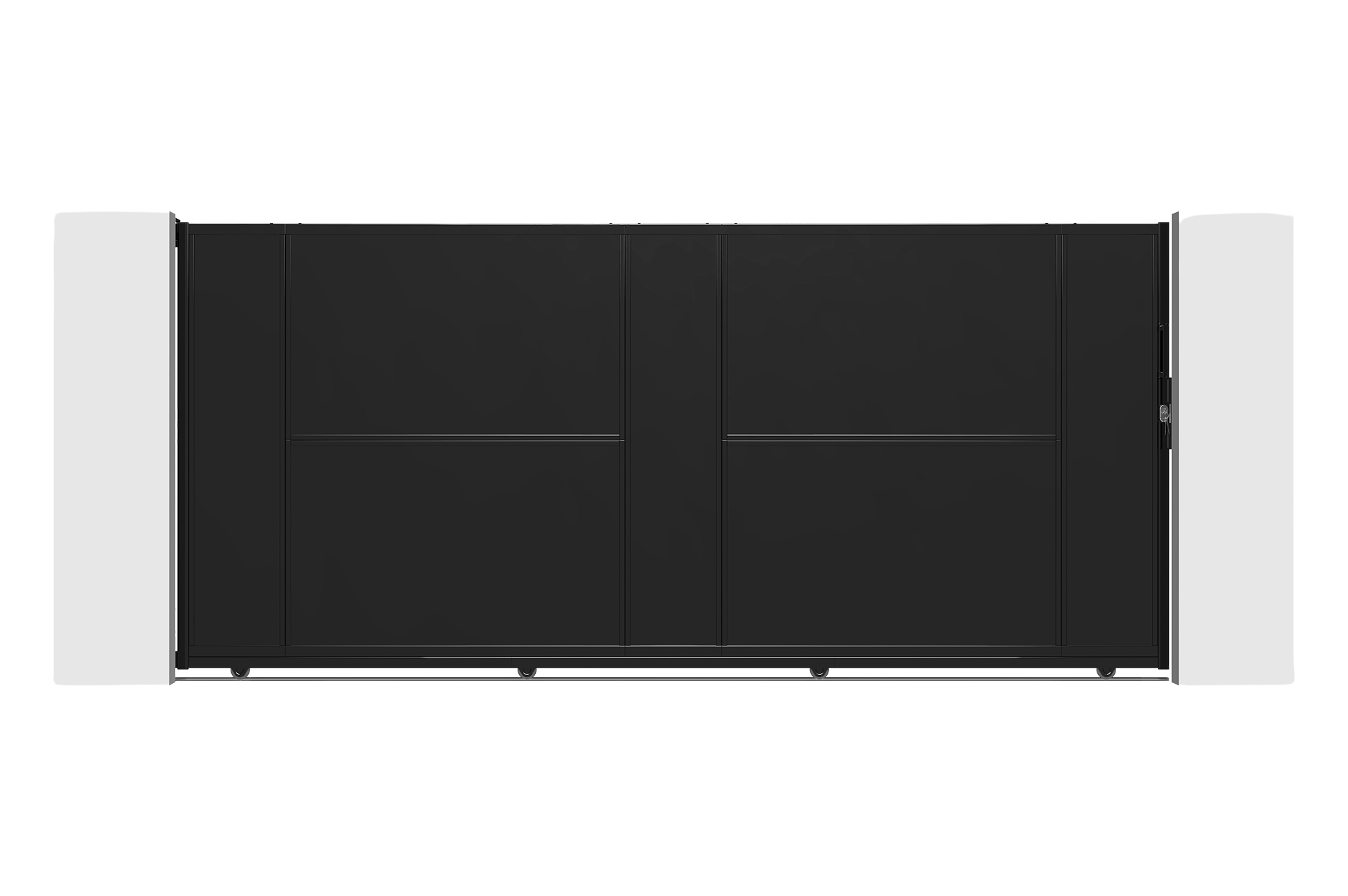 Puerta corredera acero nali 3,5 m h160 negro + motor c600