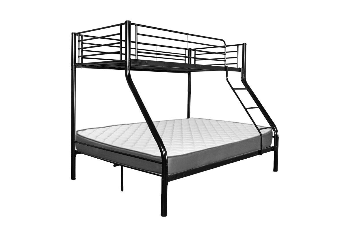 Litera de matrimonio metalica negro + 1 colchon de abajo (135x190 cm)