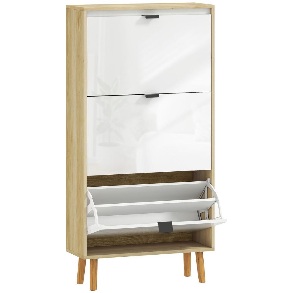 Zapatero estrecho 60x24x127 cm mdf color blanco Homcom