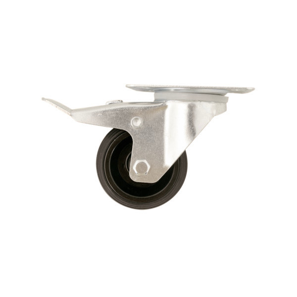 Rueda giratoria ø 8 cm con pletina y freno