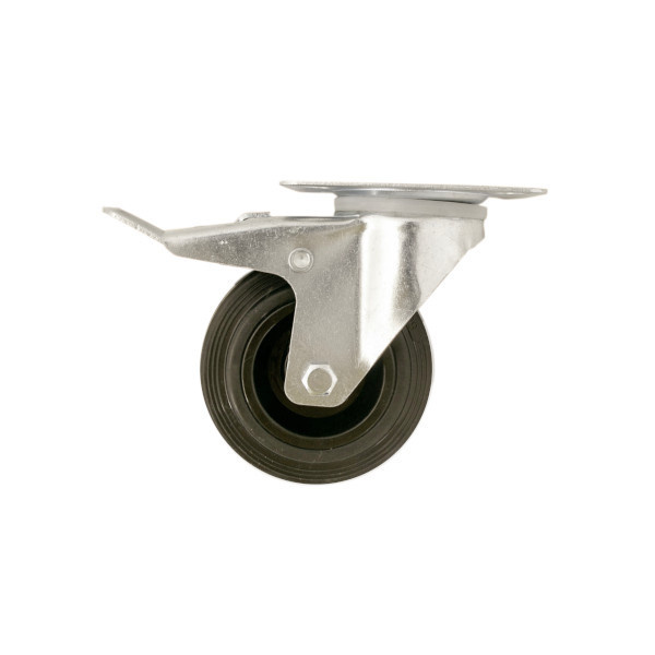 Rueda giratoria ø 10 cm con pletina y freno